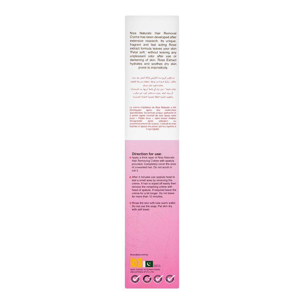 Nisa Naturals Hair Removal Cream With Rose & Vitamin C, For All Skin Types, 120ml - Image 2