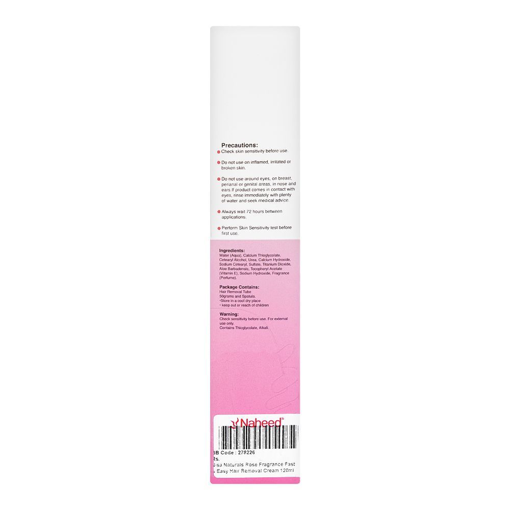 Nisa Naturals Hair Removal Cream With Rose & Vitamin C, For All Skin Types, 120ml - Image 3