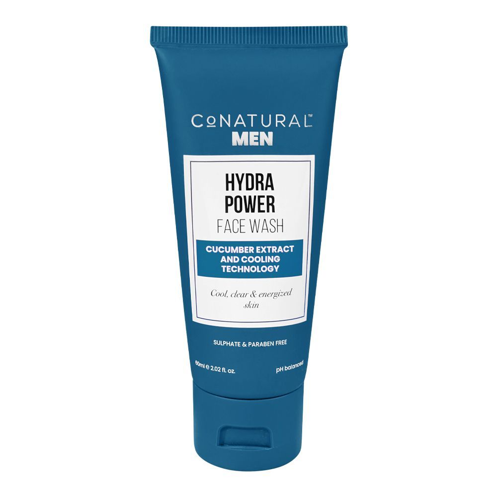 CoNatural Men's Cucumber Hydra Power Face Wash, Sulphate & Paraben Free, 60ml - Main Image