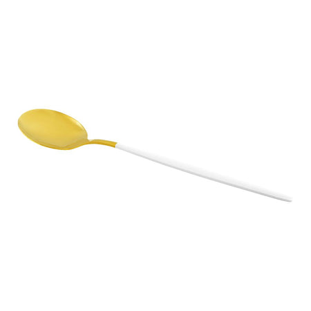 Chucan Stainless Steel Soup Spoon Set, White & Gold, 6-Pack, CC-013 - Image 2