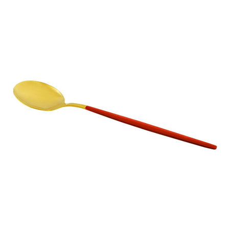 Chucan Stainless Steel Soup Spoon Set, Red & Gold, 6-Pack, CC-014 - Image 2