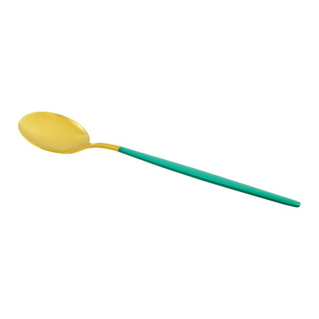 Chucan Stainless Steel Soup Spoon Set, Green & Gold, 6-Pack, CC-016 - Image 2