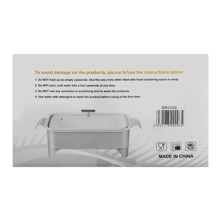 Brilliant 13.5" Rectangular Casserole Serving Dish With Candle Stand/Rack - Buffet Food Warmer, BR0006 - Image 3