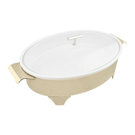 Brilliant 16" Oval Casserole Serving Dish With Candle Stand/Rack - Buffet Food Warmer, BR0009 - Main Image