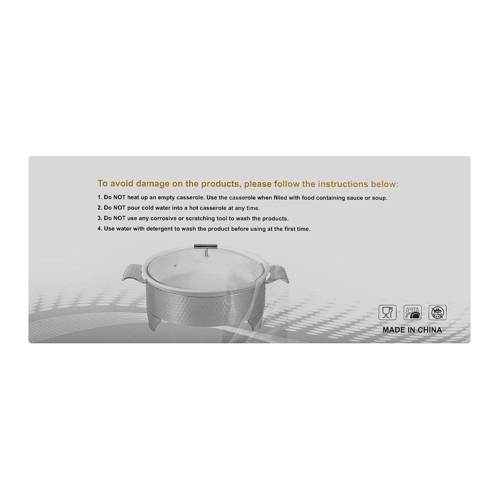 Brilliant 12" Round Casserole Serving Food Warmer Dish With Candle Stand Rack, BR0010 - Image 3