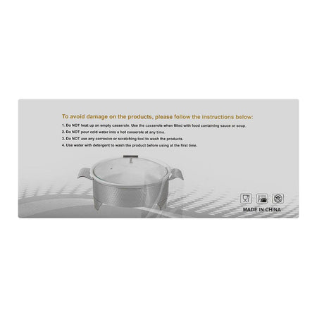 Brilliant 12" Round Casserole Serving Food Warmer Dish With Candle Stand Rack, BR0010 - Image 3
