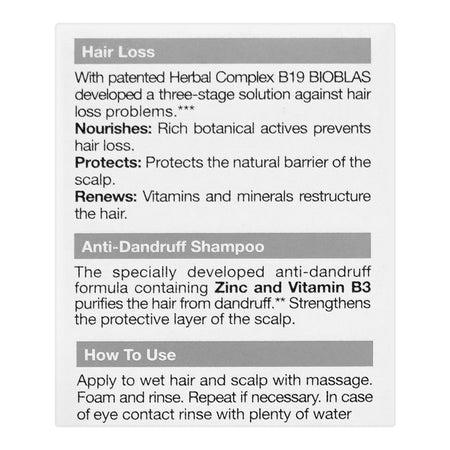Bioblas Zinc+Menthol Hair Loss and Anti-Dandruff Herbal Shampoo, 360ml - Image 4