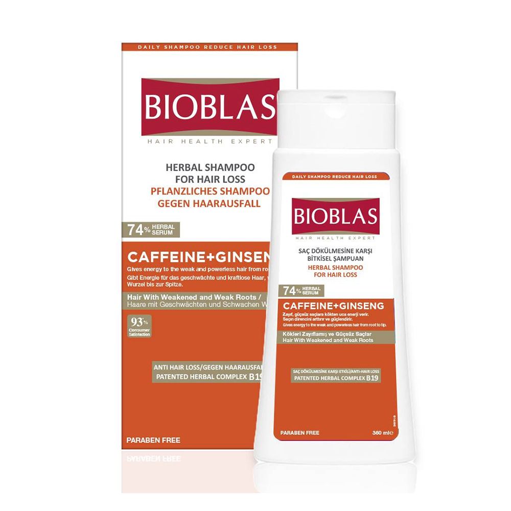 Bioblas Caffeine+Ginseng Anti-Hair Loss Energy Shampoo, 360ml - Main Image