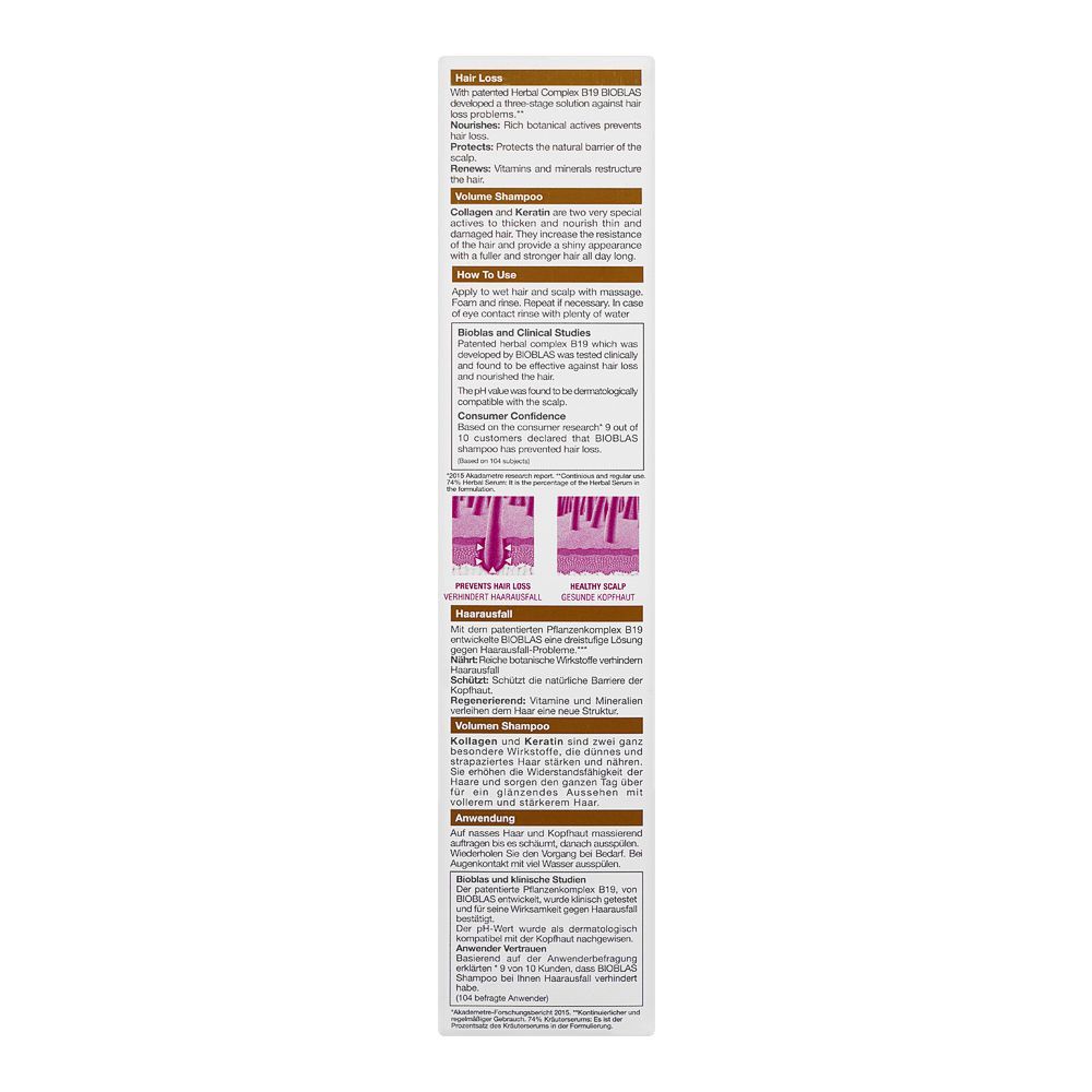 Bioblas Collagen and Keratin Hair Loss Herbal Shampoo, 360ml - Image 3