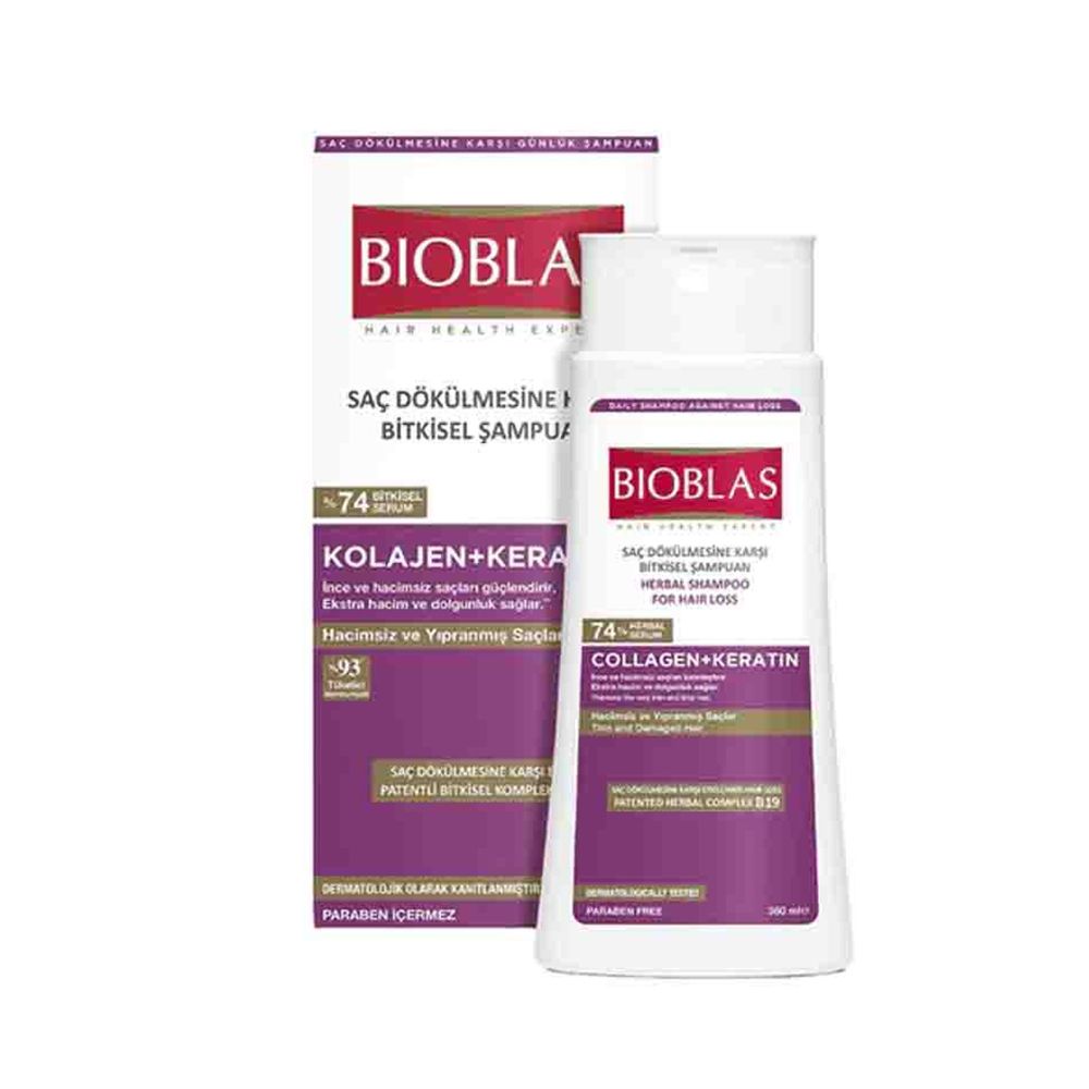 Bioblas Collagen and Keratin Hair Loss Herbal Shampoo, 360ml - Main Image