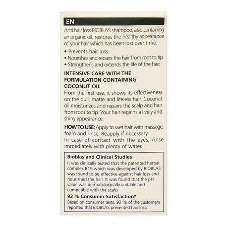 Bioblas Botanic Oils Coconut Oil Herbal Shampoo, 360Ml - Image 4