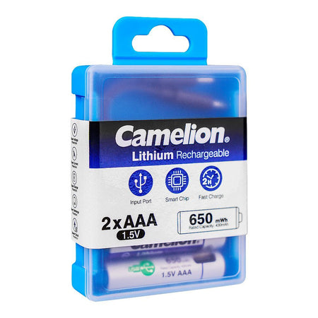 Camelion Lithium Rechargeable Battery, 650mWh, 1.5V, 2xAAA, UB-AA650-PBH2 - Main Image