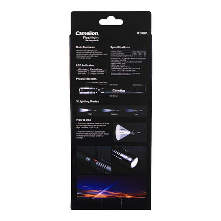 Camelion Rechargeable Flash Light, RT302-CBH - Image 3