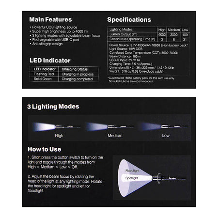Camelion Rechargeable Flash Light, RT302-CBH - Image 6