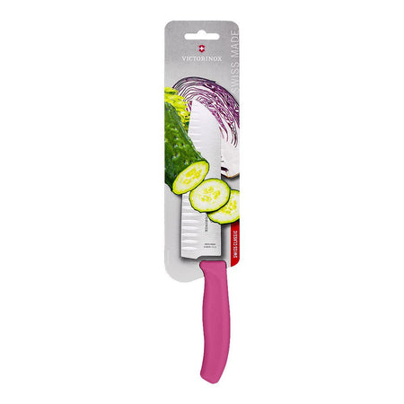 Victorinox 17cm Fluted Blade Santoku Swiss Knife, Pink, 6.8526.17L5B - Image 2