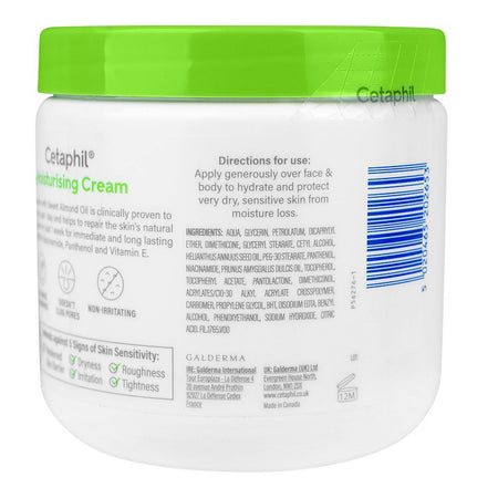 Cetaphil Moisturizing Cream For Dry To Very Dry, Sensitive Skin, 450g - Image 2