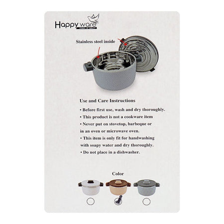 Happy Ware Forte Warmer Hot Pot With Twist Lock Lid, 25 x 18 x 13.5cm, 1.8 Liters, Brown, SU-647 - Image 5