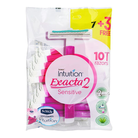 Schick Intuition Exacta2 Sensitive Disposable Razor For Women, 10-Pack - Main Image
