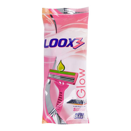 Treet Loox3 Glow 3-Blades Disposable Razor Pouch, 5-Pack - Main Image