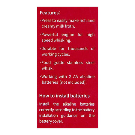 Handheld Stainless Steel Battery Operated Electric Milk Frother, ES5582 - Image 5