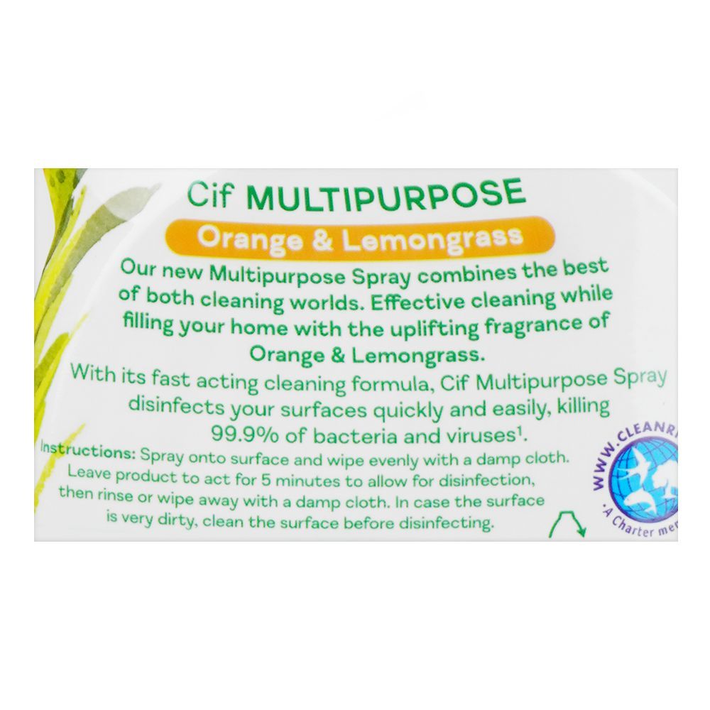 Cif Orange & Lemon Grass Multi-purpose Spray, 750ml - Image 3