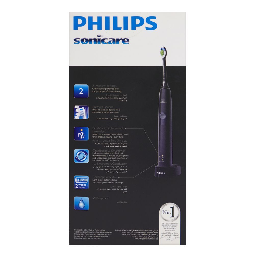 Philips Sonicare 4300 Protective Clean Electric Toothbrush, Black and Grey, HX6800/44 - Image 3