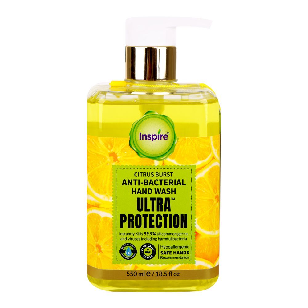 Inspire Citrus Burst Anti-Bacterial Hand Wash, 550ml - Main Image