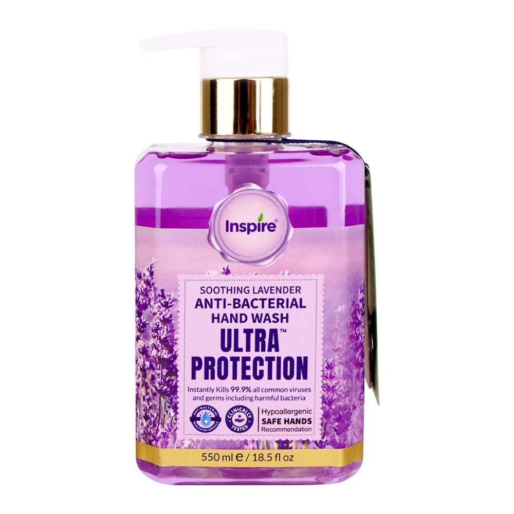 Inspire Soothing Lavender Anti-Bacterial Hand Wash, 550ml - Main Image