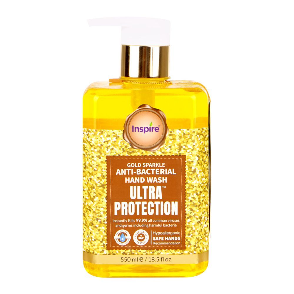 Inspire Gold Sparkle Anti-Bacterial Hand Wash, 550ml - Main Image