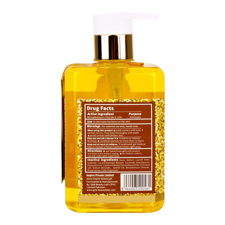 Inspire Gold Sparkle Anti-Bacterial Hand Wash, 550ml - Image 2