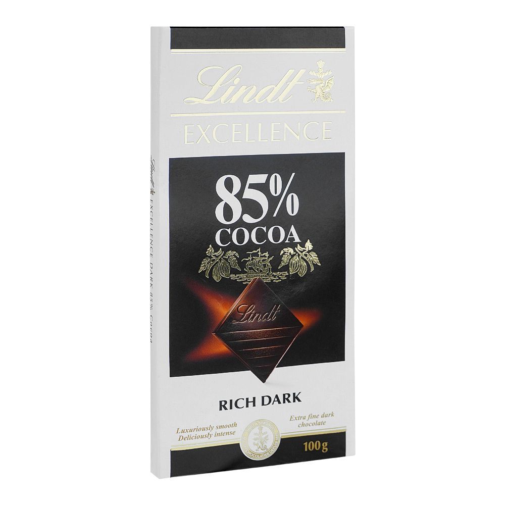 Lindt Excellence 85% Cocoa Rich Dark Chocolate, 100g - Main Image