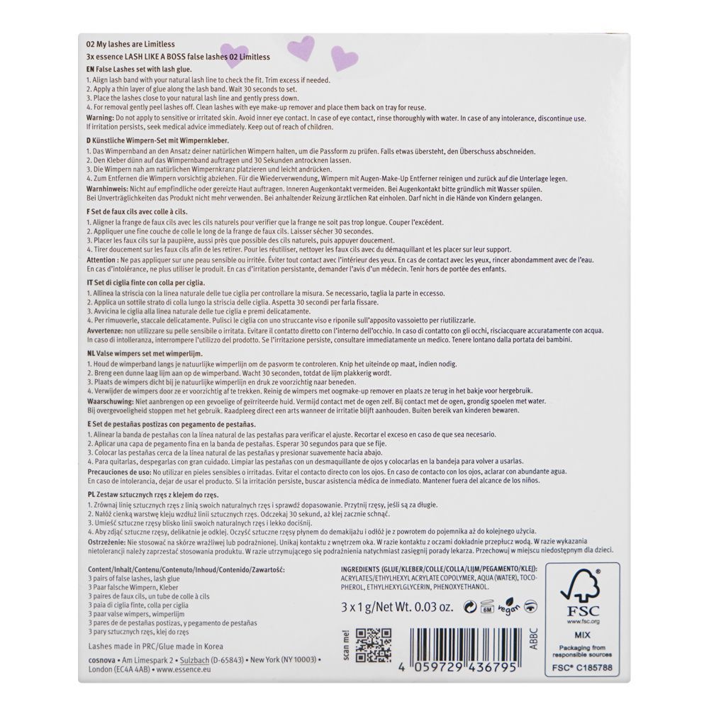 Essence 3x Lash Like A Boss False Lashes Set, Set 02 My Lashes Are Limitless - Image 2