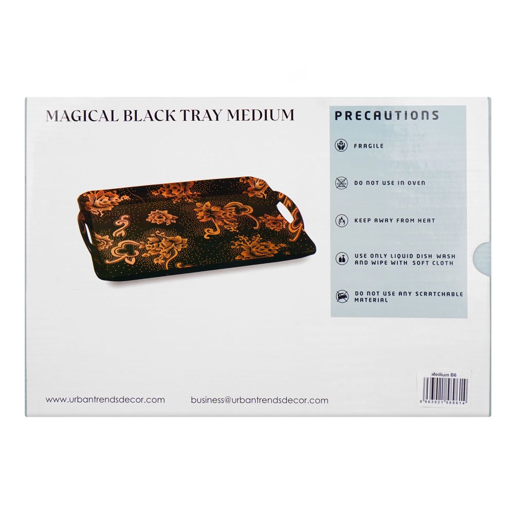 Urban Trends Magical Black Tray, Medium, B6 - Image 4