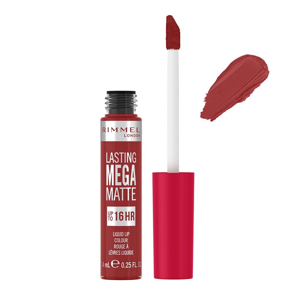 Rimmel London Lasting Mega Matte Liquid Lipstick, Vegan, 7.4ml, 500 Fire Starter - Main Image