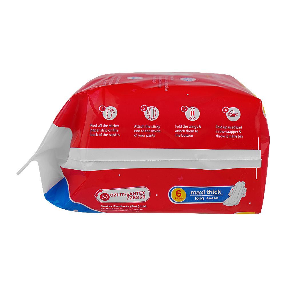 Butterfly Maxi Thick Long Big Saver Sanitary Pads, 6-Pack - Image 4