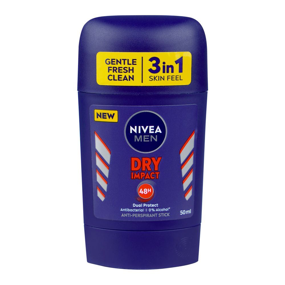 Nivea Men Dry Impact Dual Protect Anti-Perspirant Deodorant Stick, 50ml - Main Image