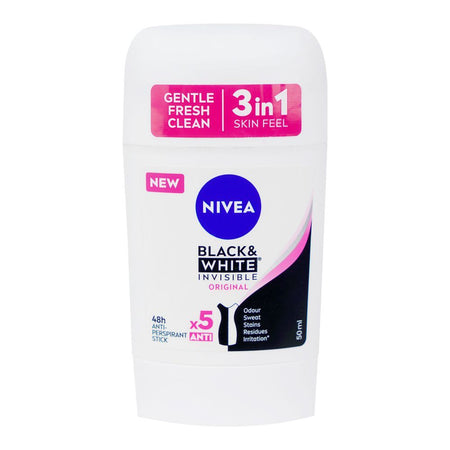 Nivea Men Black & White Invisible Original Anti-Perspirant Deodorant Stick, 50ml - Main Image