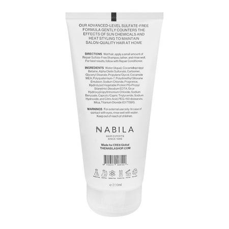 Nabila Hair Experts Sulfate Free Repair Shampoo, For Dry and Proceed Hair, 200ml - Image 2