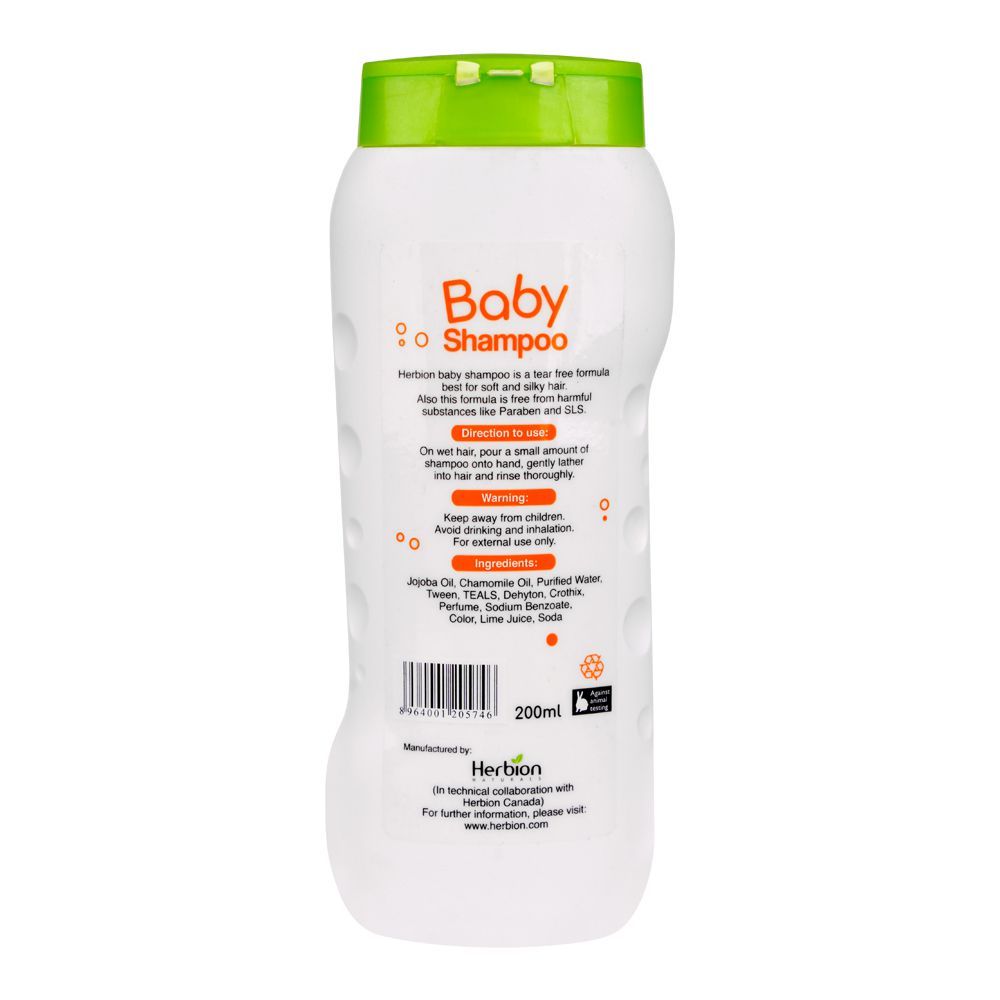 Herbion Jojoba & Chamomile Oil Baby Shampoo, SLS, Paraben & Tear Free, 200ml - Image 3