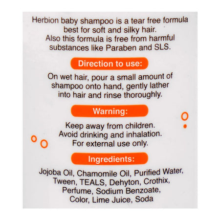 Herbion Jojoba & Chamomile Oil Baby Shampoo, SLS, Paraben & Tear Free, 200ml - Image 5