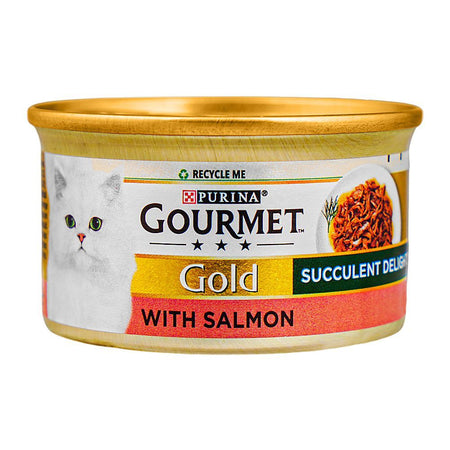 Gourmet Gold Succulent Delights Salmon Adult Wet Cat Food, 85g Tin - Main Image