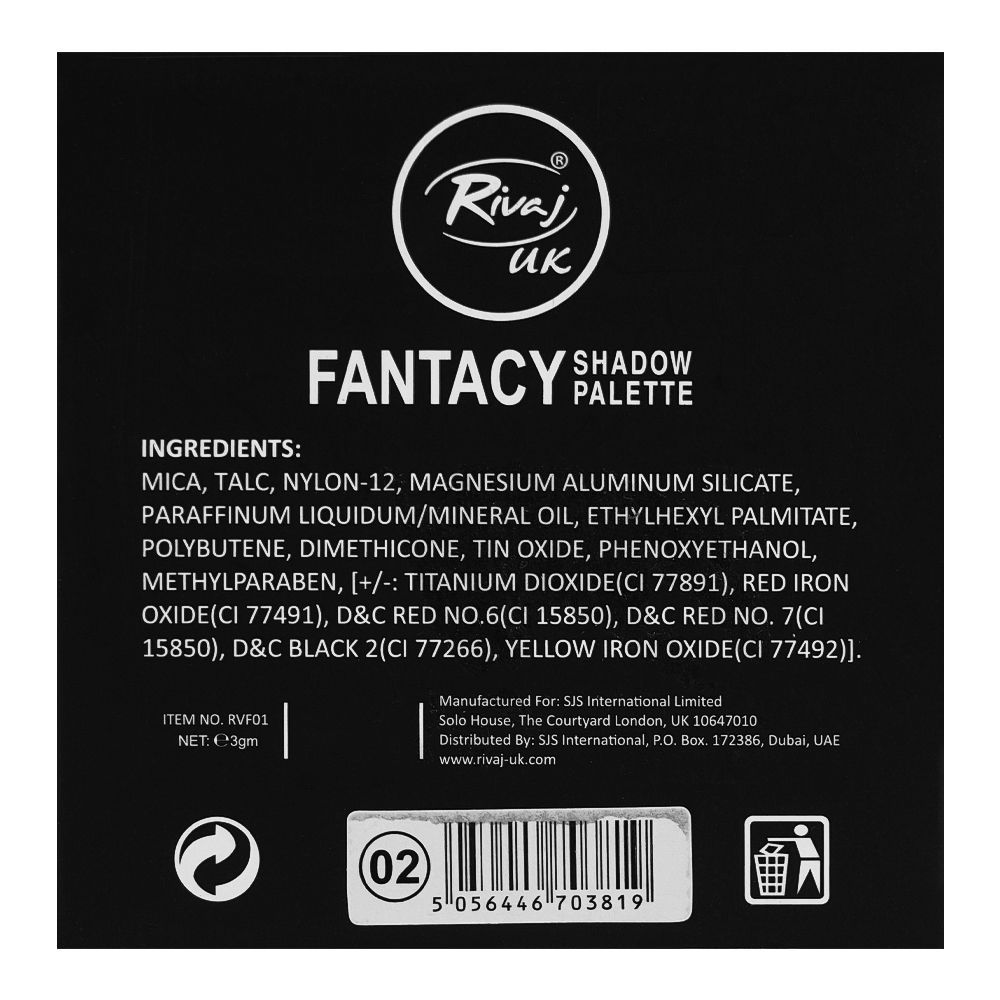Rivaj UK Fantasy Eyeshadow Palette, 9 Shades, 02 - Image 3