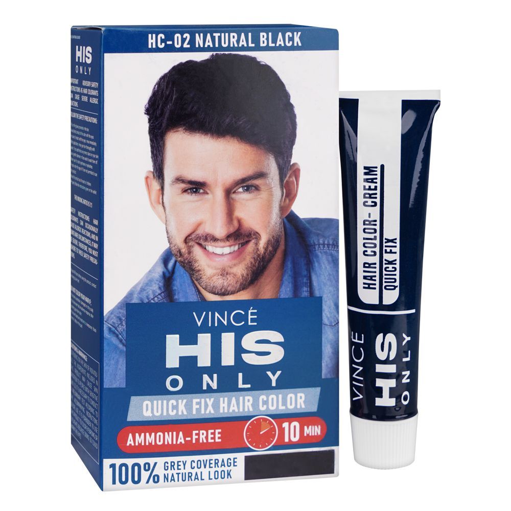 Vince His Only Ammonia Free Men Hair Color, HC-02 Natural Black - Main Image