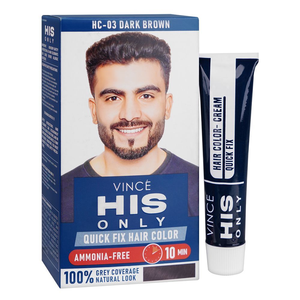 Vince His Only Ammonia Free Men Hair Color, HC-03 Dark Brown - Main Image