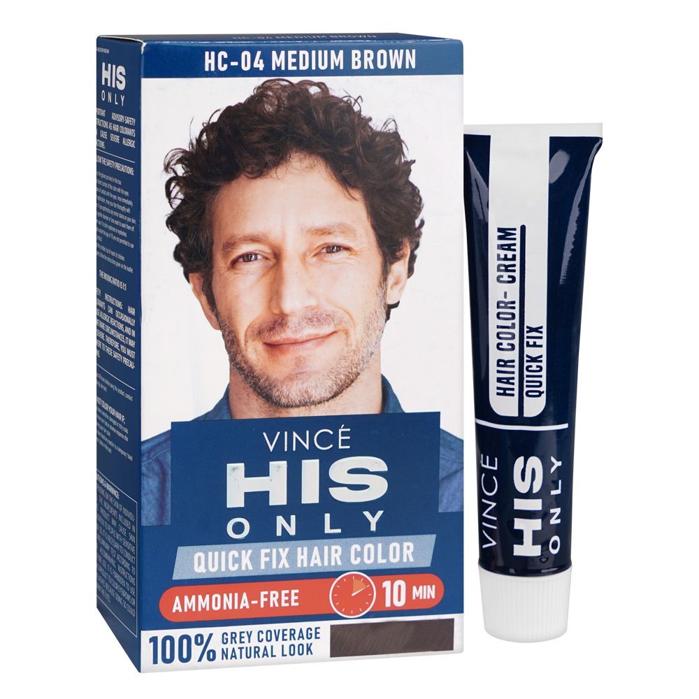 Vince His Only Ammonia Free Men Hair Color, HC-04 Medium Brown - Main Image
