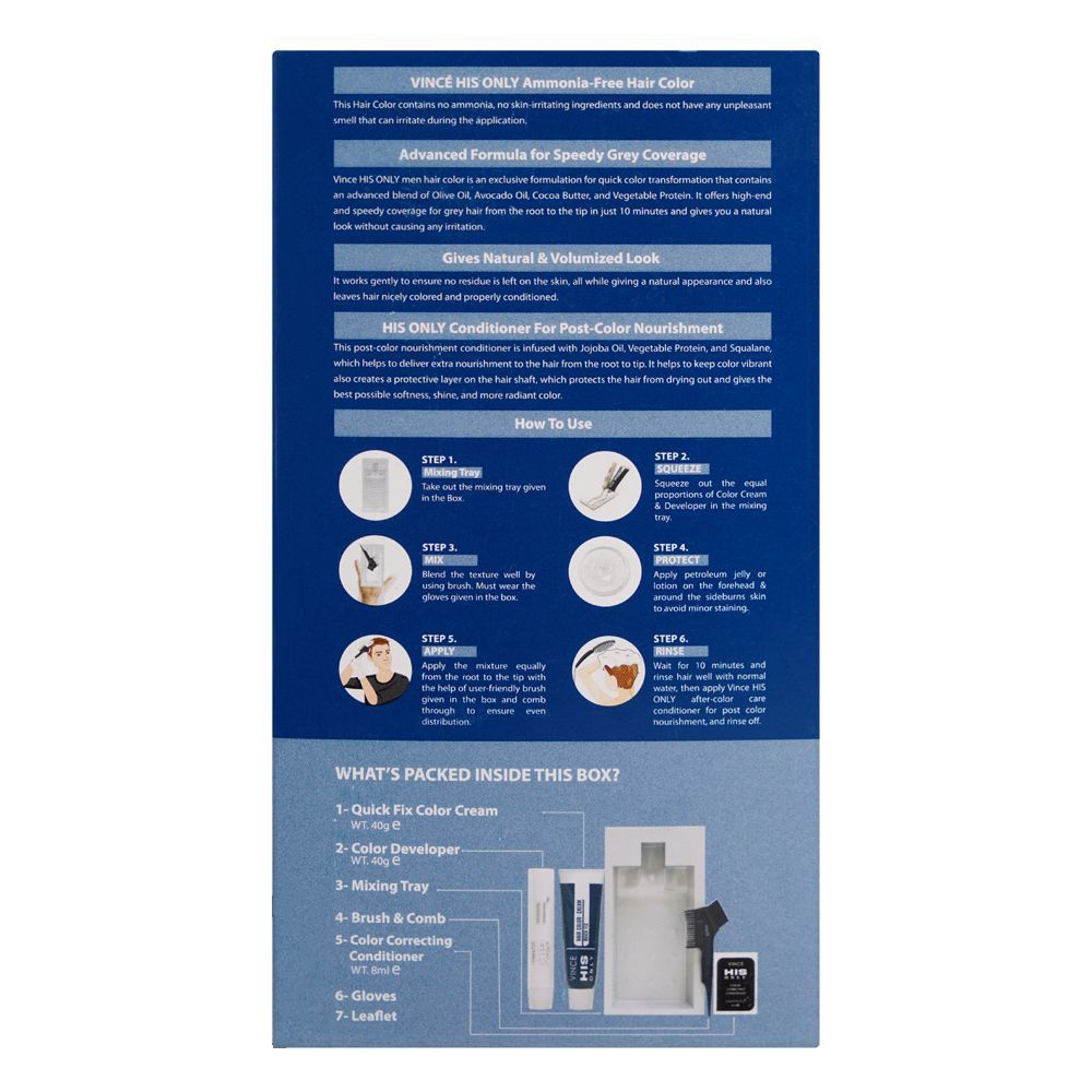 Vince His Only Ammonia Free Men Hair Color, HC-05 Light Brown - Image 2