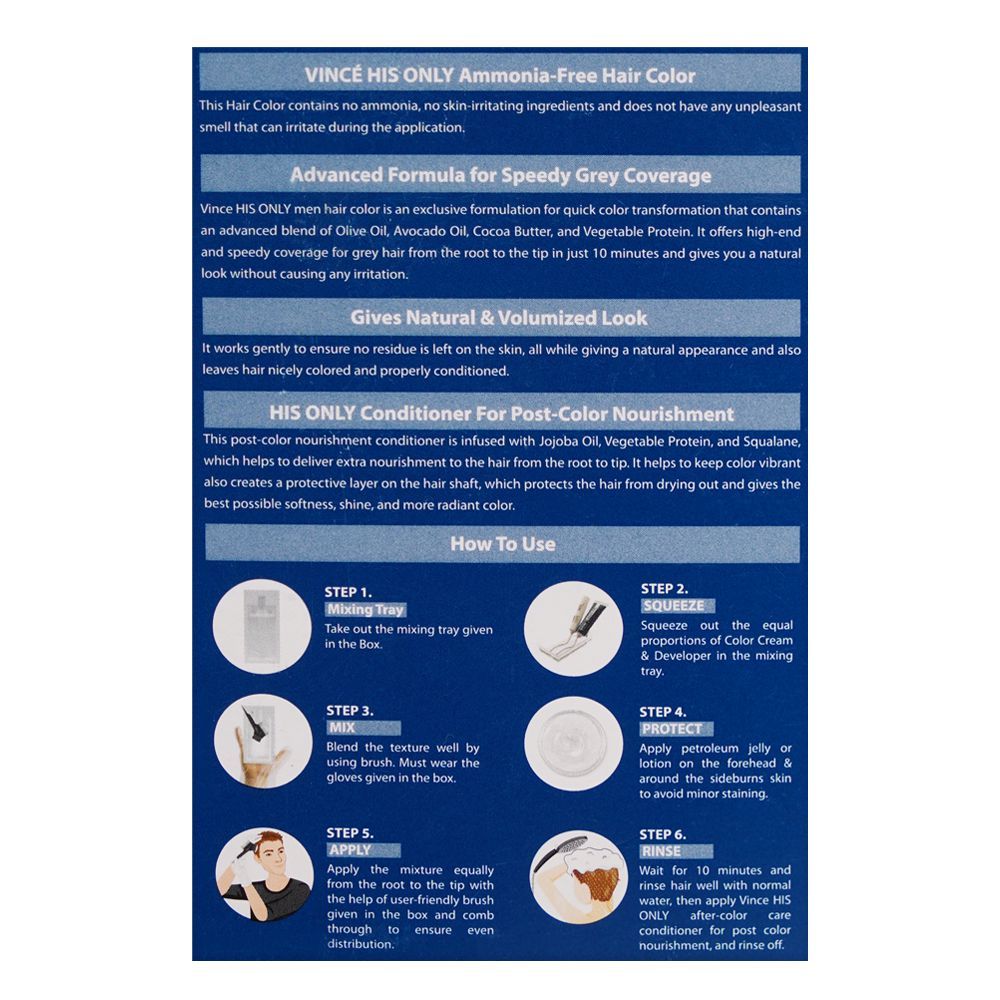 Vince His Only Ammonia Free Men Hair Color, HC-05 Light Brown - Image 3