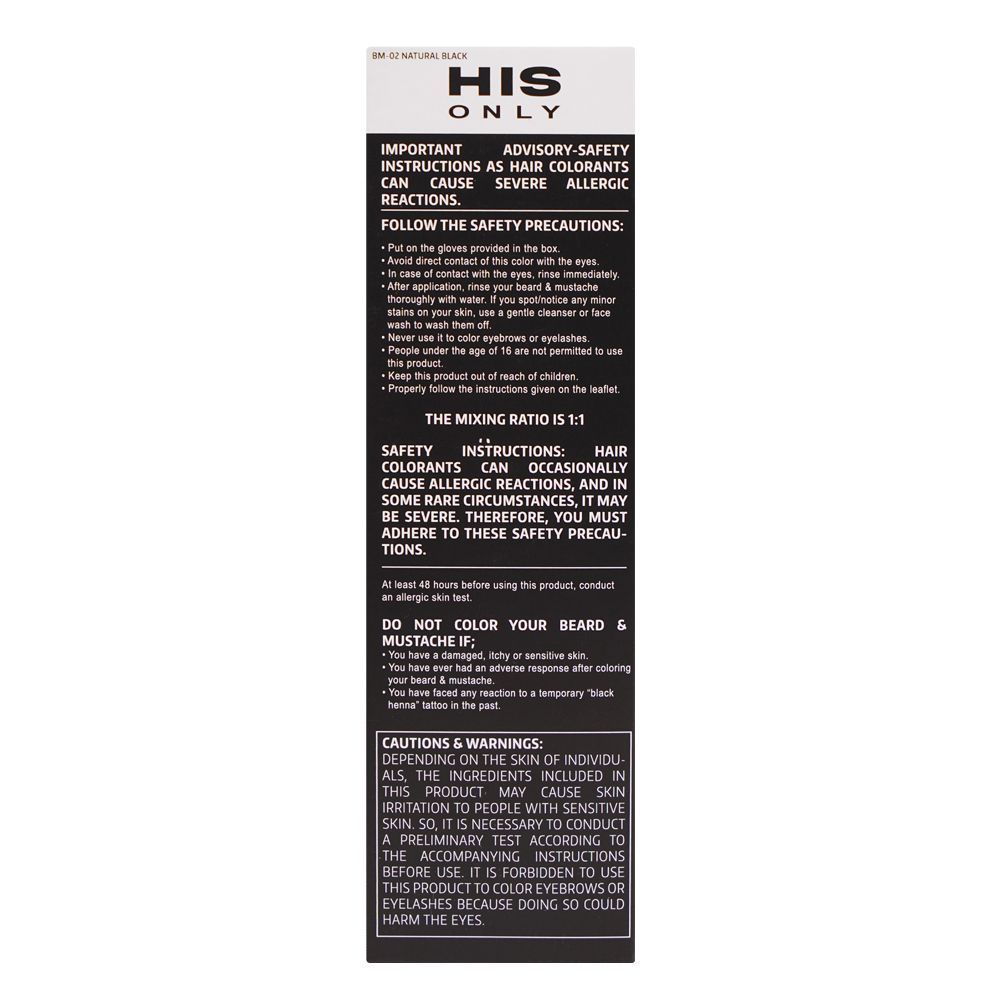 Vince His Only Beard & Moustache Hair Color, BM-02 Natural Black - Image 5