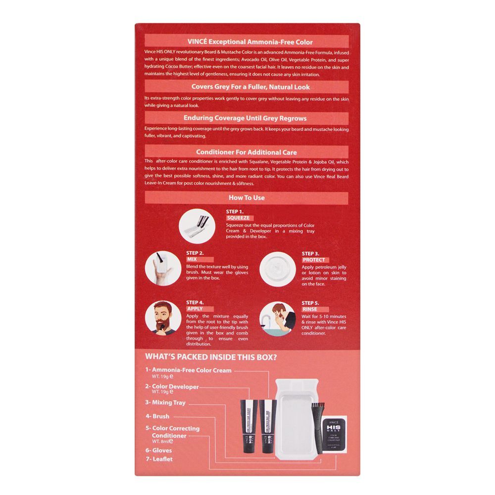 Vince His Only Beard & Moustache Hair Color, BM-05 Light Brown - Image 2