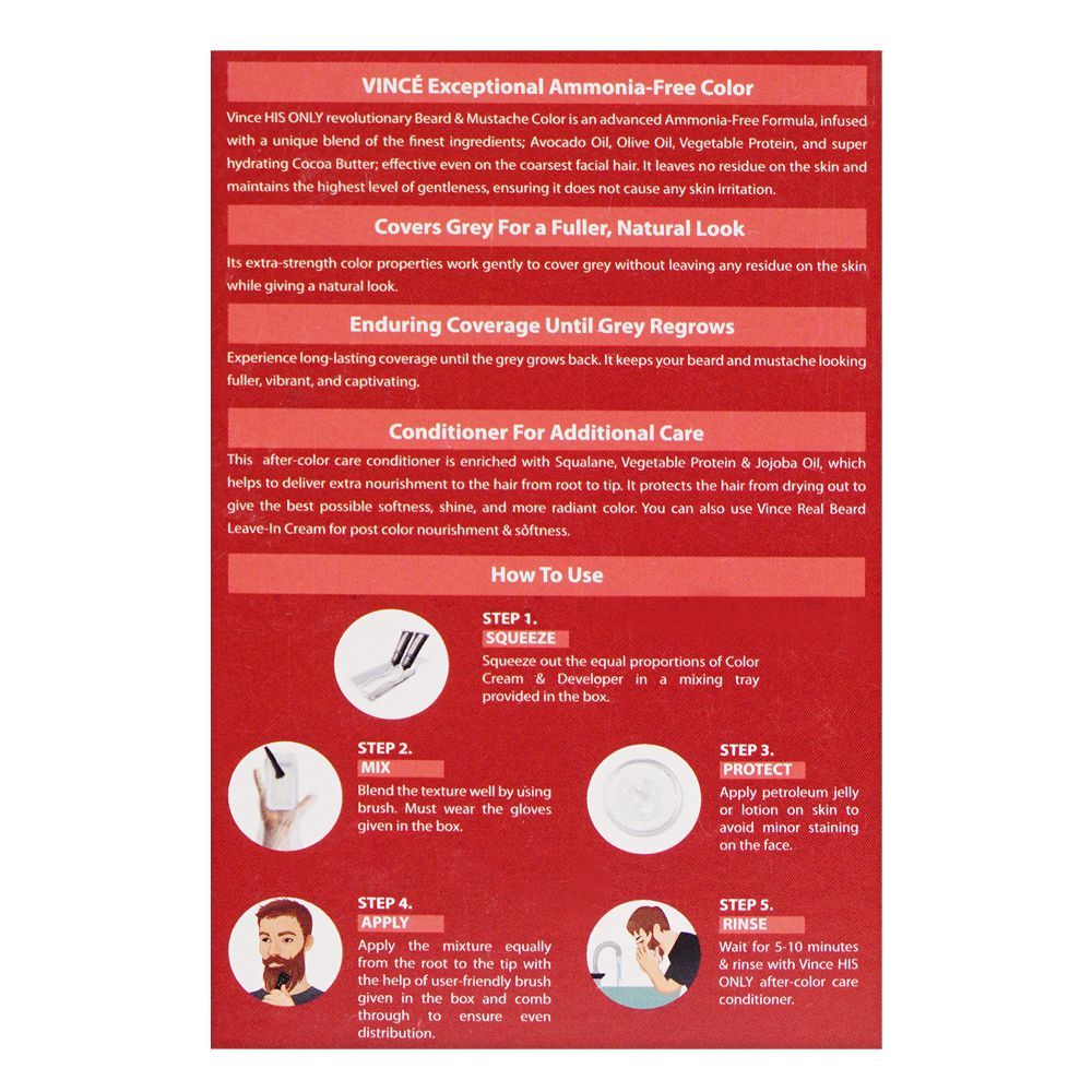 Vince His Only Beard & Moustache Hair Color, BM-05 Light Brown - Image 3